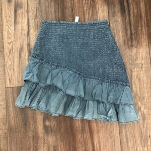 Zara | S | Blue Ruffled Mini Skirt